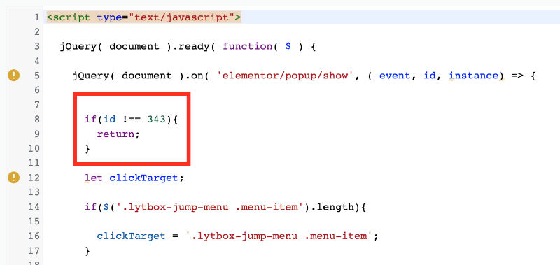 Where to edit code snippet