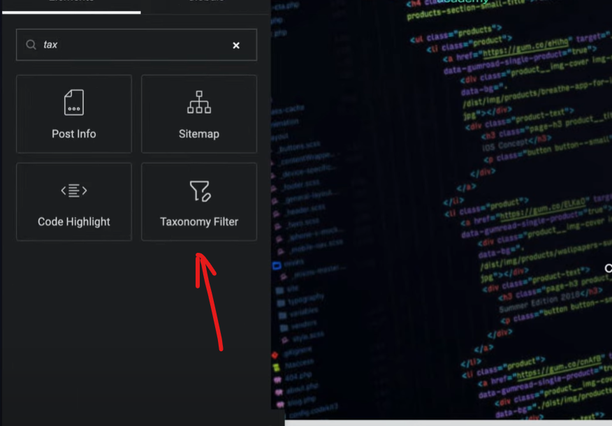 Elementor Taxonomy filter