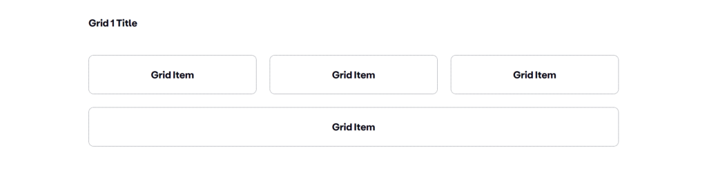 Grid layout with grid item spanning 3 column cells