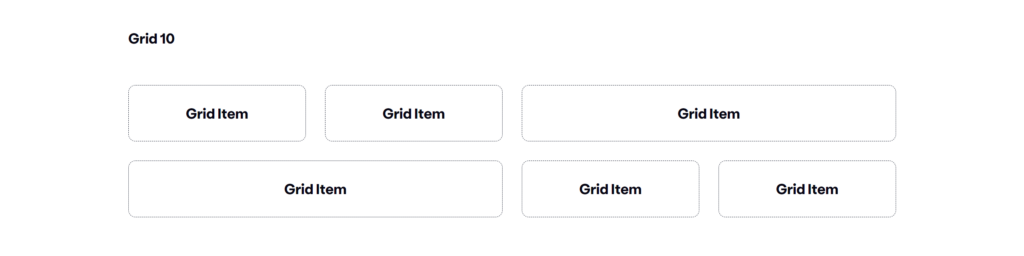 Grid layout with 2 grid items spanning 2 row cells