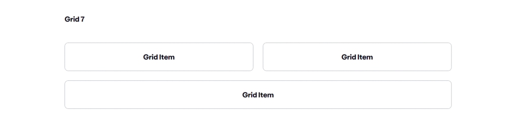 Grid layout with grid item spanning 2 column cells