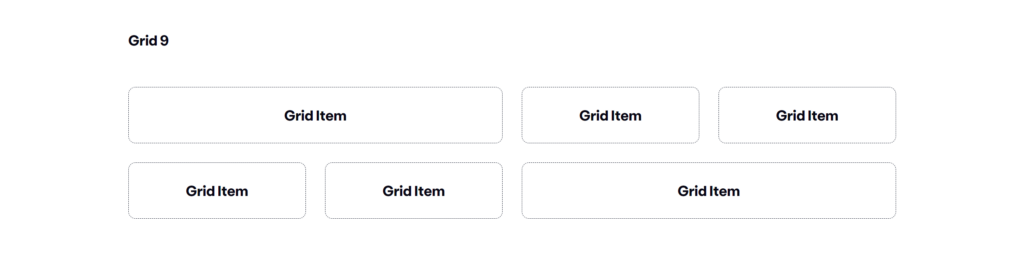 Grid layout with 2 grid items spanning 2 row cells