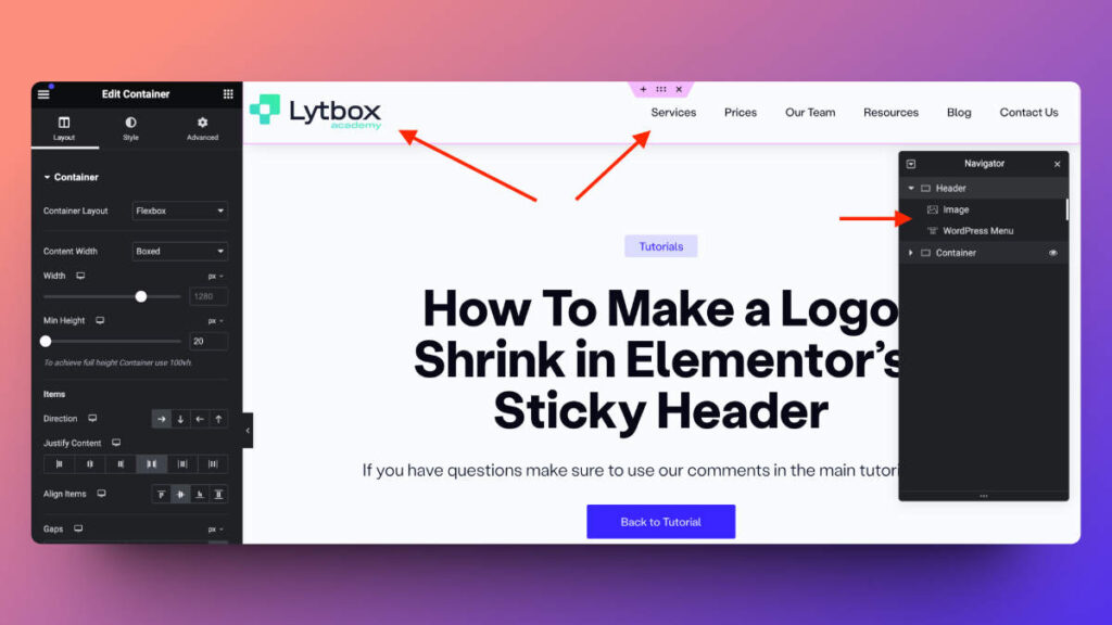 Screenshot of Lytbox website tutorial on logo design.